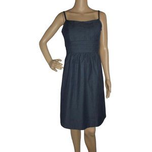 New York & Company Size 6 Indigo Denim Voile Blue Dress sun dress small